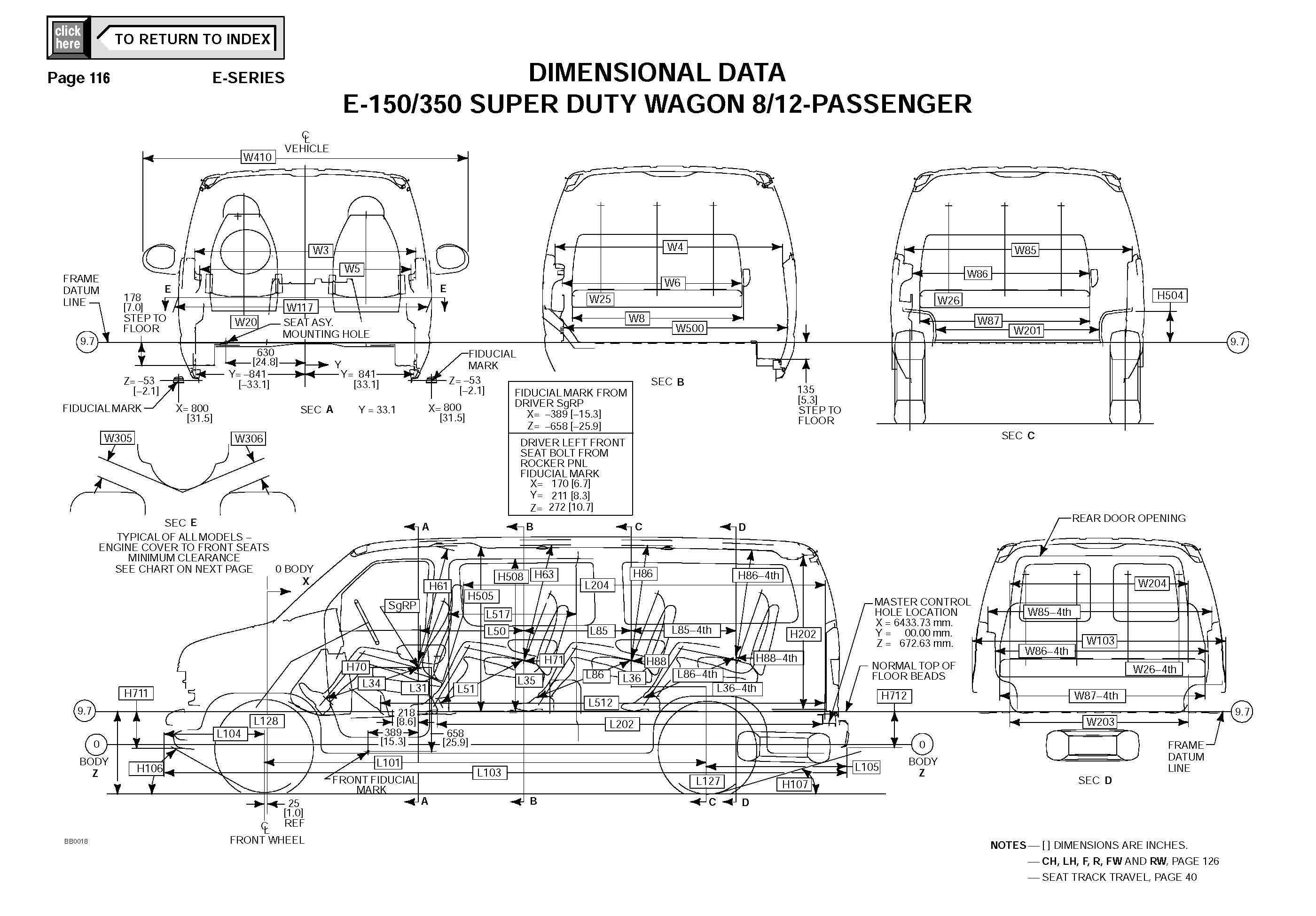 Ford Econoline E350 Van DIMENSIONAL DATA_Seite_1